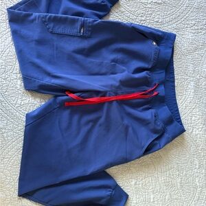 Figs Blue Scrub Top & Joggers